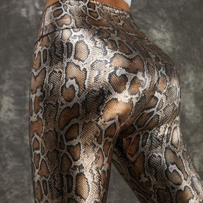 Women's faux leather snake print bottoms