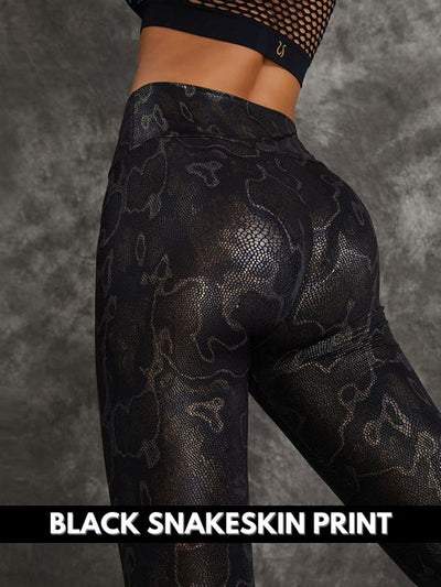 Women's faux leather snake print bottoms