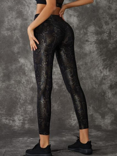 Women's faux leather snake print bottoms