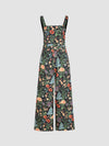 Floral Buttoned Wide Leg Jumpsuit