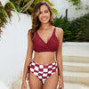 Colorblock Print Two-Piece Swimsuit