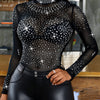 Rhinestone Long Sleeve Top