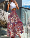 Halter Vacation Casual Dress Floral Halter Skirt