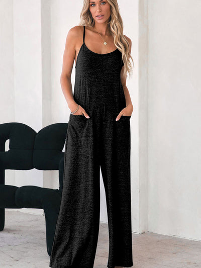 Thin wide-leg pants tight jumpsuit