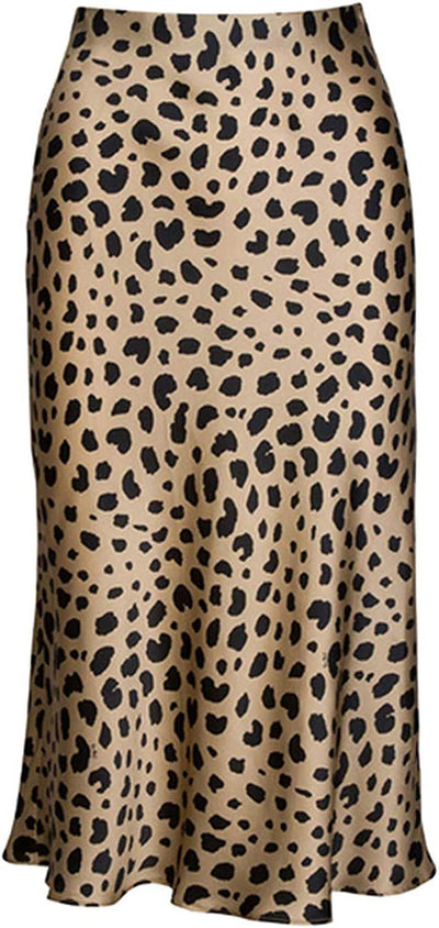 Leopard print high waist skirt