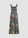 Floral Buttoned Wide Leg Jumpsuit