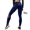 Female Mesh PU Back High-rise Leggings