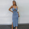 Lace-up Cutout Side Slit Long Skirt