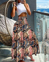 Halter Vacation Casual Dress Floral Halter Skirt