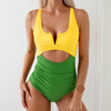 New one-piece swimsuit clashing color swimsuit women