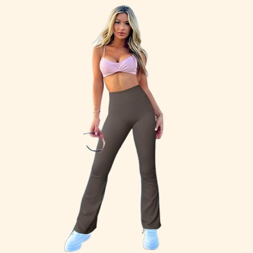 Flared Bottoms Seamless Stretch High Waist Yoga Pants