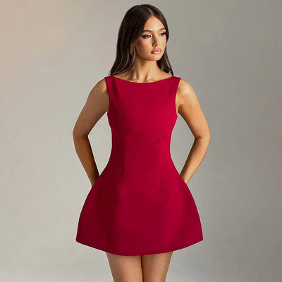 Slim Short Backless Dress