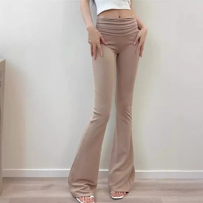 High-waisted hip-lifting flared pants