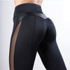 Female Mesh PU Back High-rise Leggings