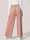 High waist wide leg casual trousers