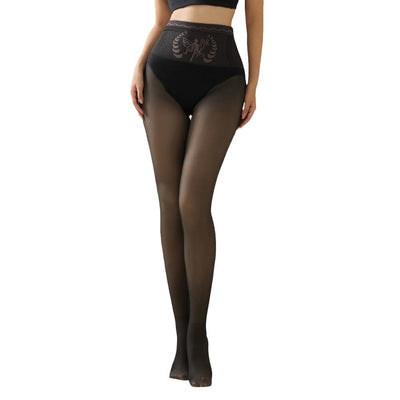 Aqua Black Silk Padded Pantyhose