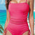 Solid color one-piece swimsuit