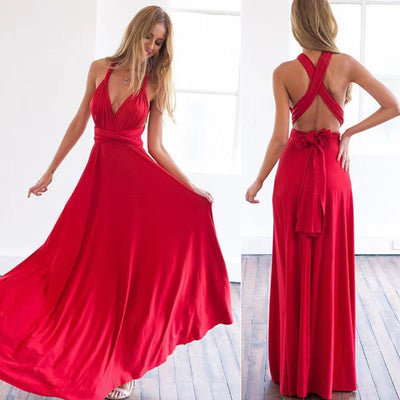 Multi-Way Strappy Red Dress