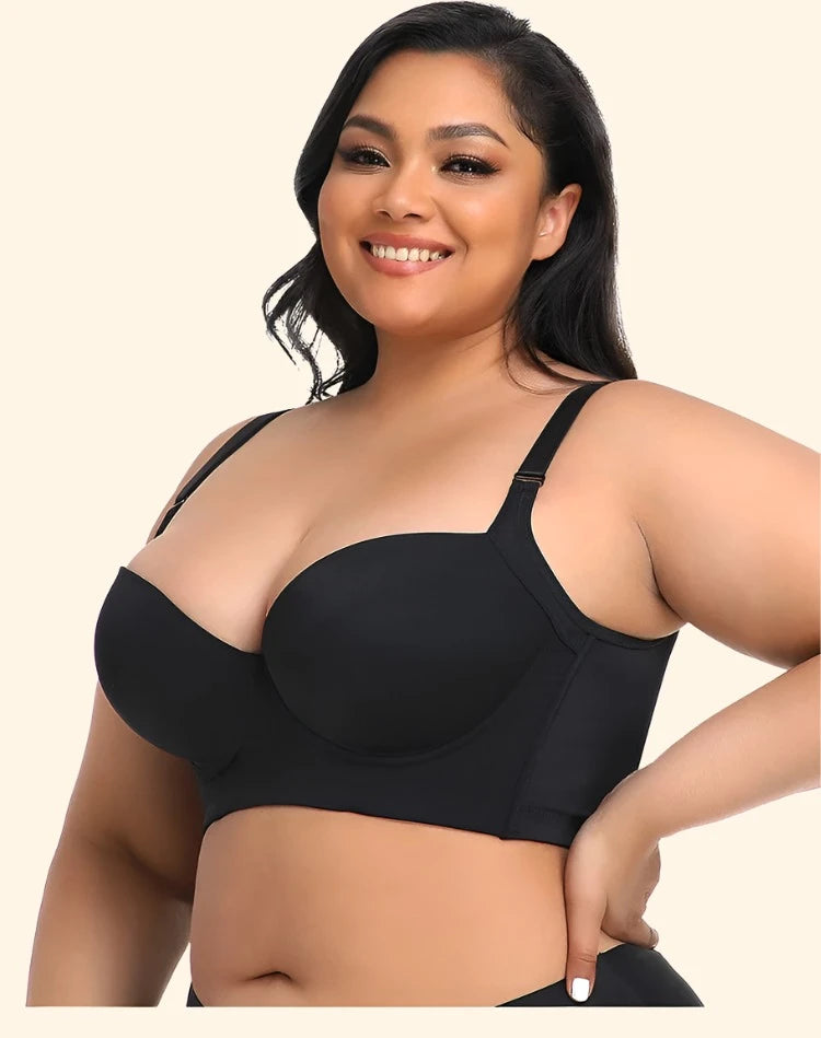  Womens Wireless Comfort Bra, Customize Your Shape & Support,  Easy Pullover, Back Smoothing, Convertible Straps-Quartz, Large