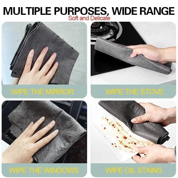 Thickened Magic Cleaning Cloth,8 Pcs Lint Free Cloth for  Window,Mirror,Glass,Car